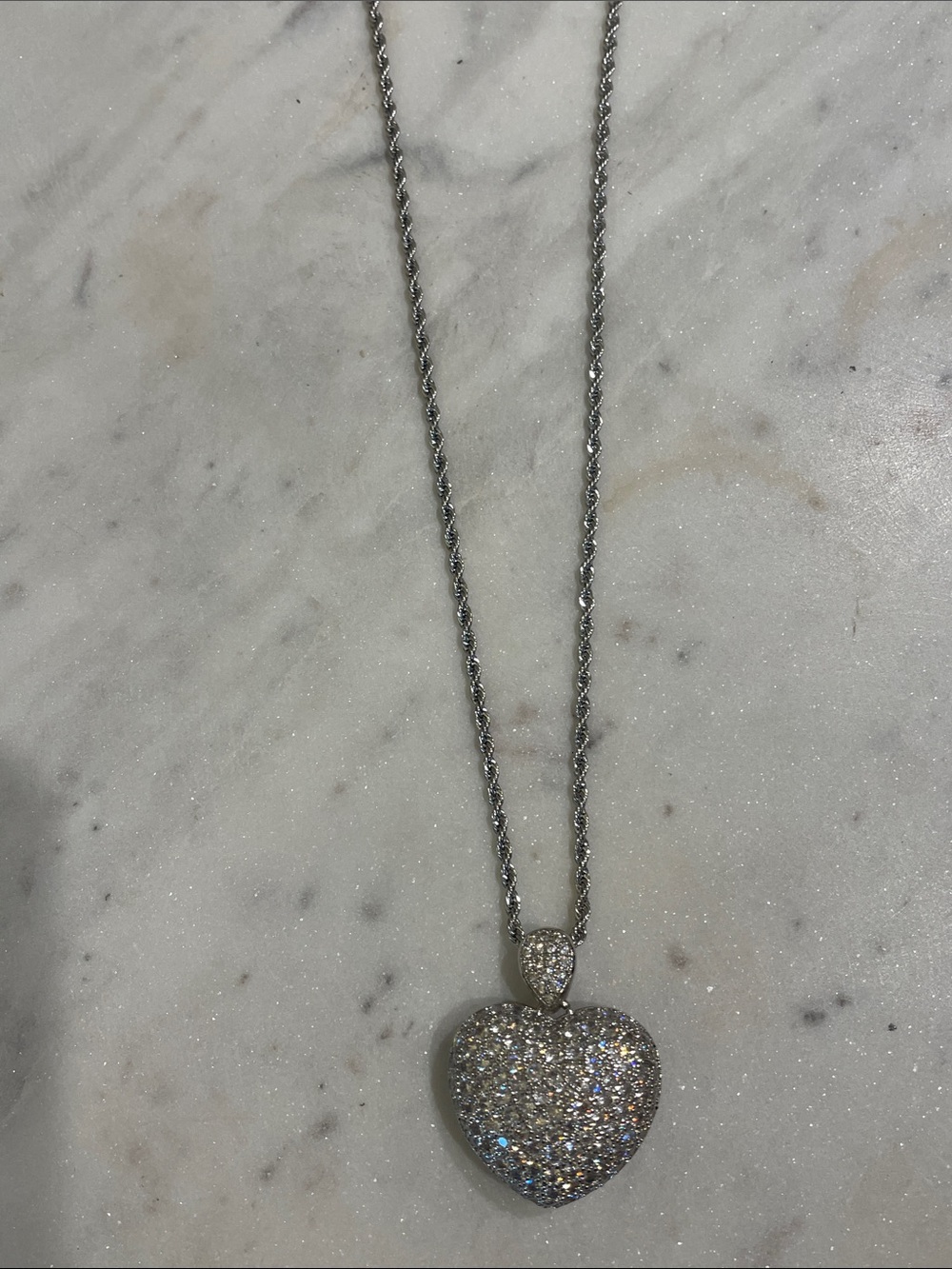 KC Chic Silver & Crystal Heart Necklace